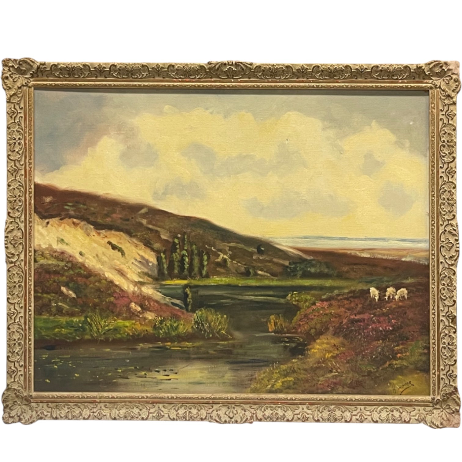 Oil on Canvas Painting Landscape By H. Wester (Dutch, 20th Century)