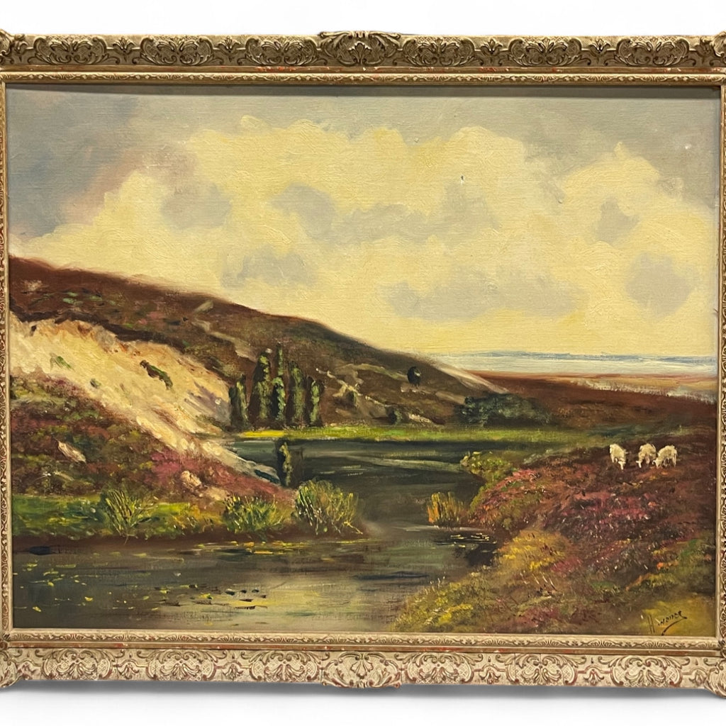 Oil on Canvas Painting Landscape By H. Wester (Dutch, 20th Century)