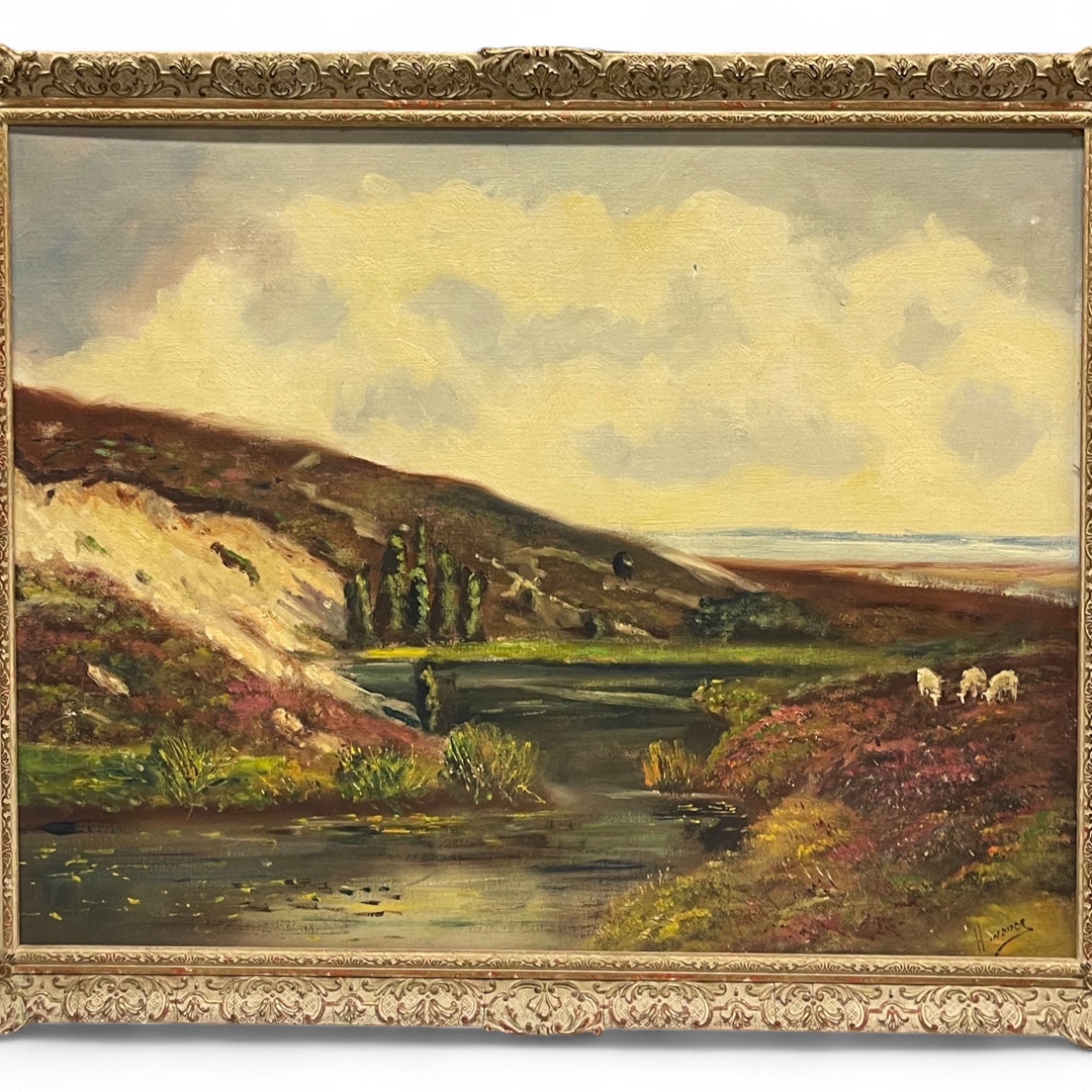 Oil on Canvas Painting Landscape By H. Wester (Dutch, 20th Century)