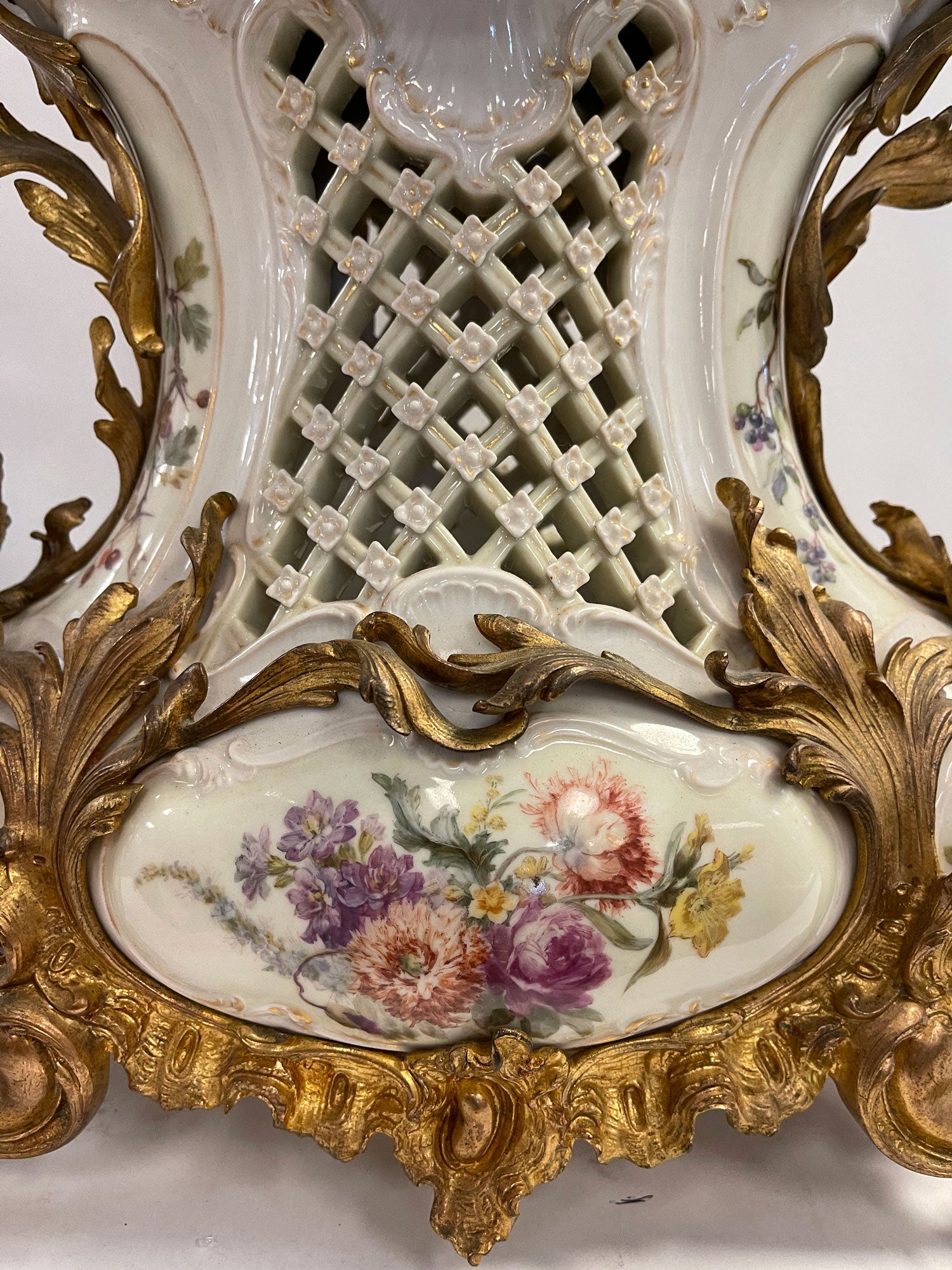 19th C. Ormolu Mounted Berlin KPM Porcelain Clock Set