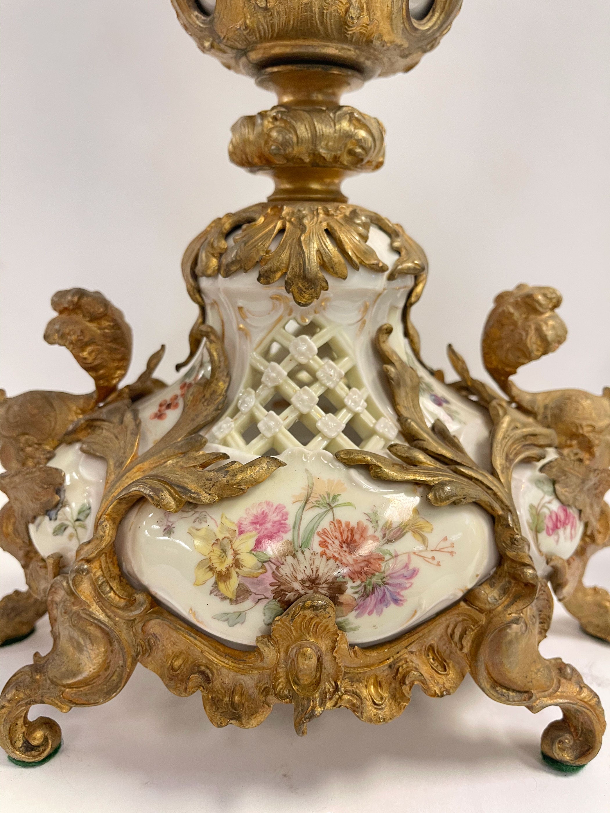 19th C. Ormolu Mounted Berlin KPM Porcelain Clock Set