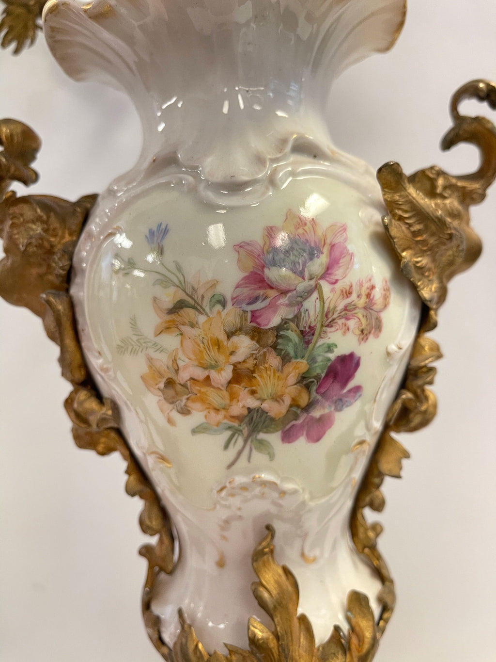 19th C. Ormolu Mounted Berlin KPM Porcelain Clock Set