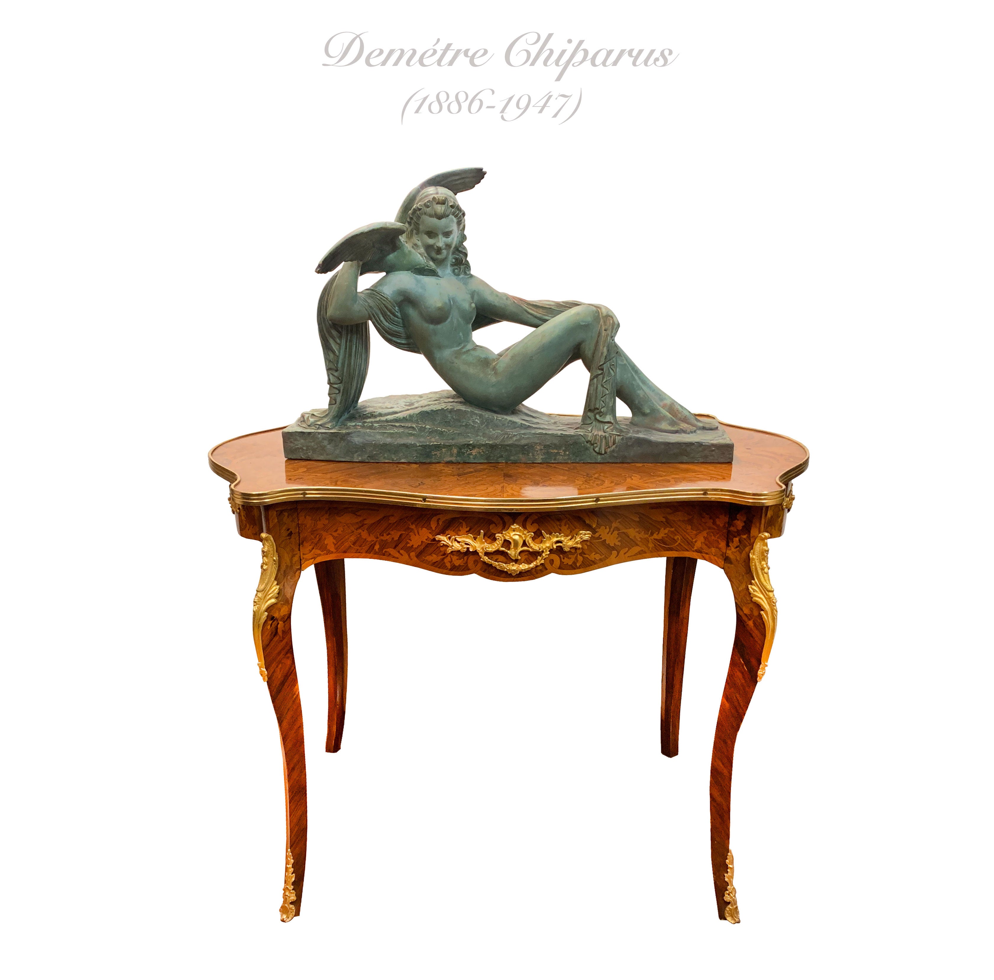 Demetre H. Chiparus (1886–1947)" Nude with Bird of Paradise"