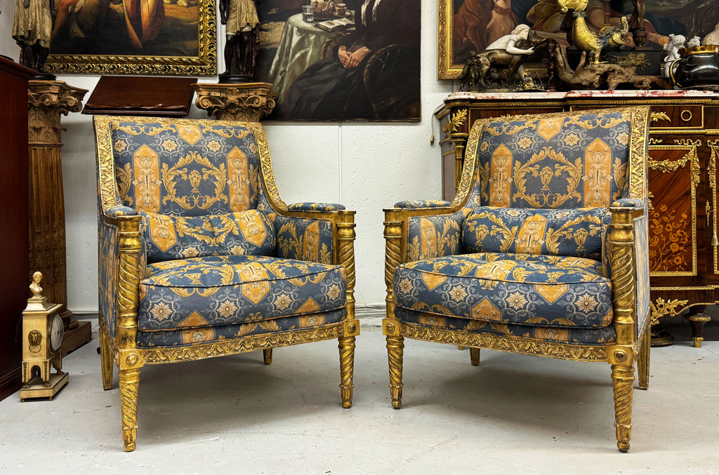 A PAIR OF LOUIS XVI GILTWOOD FAUTEUILS A LA REINE BY LOUIS DELANOIS, CIRCA 1780