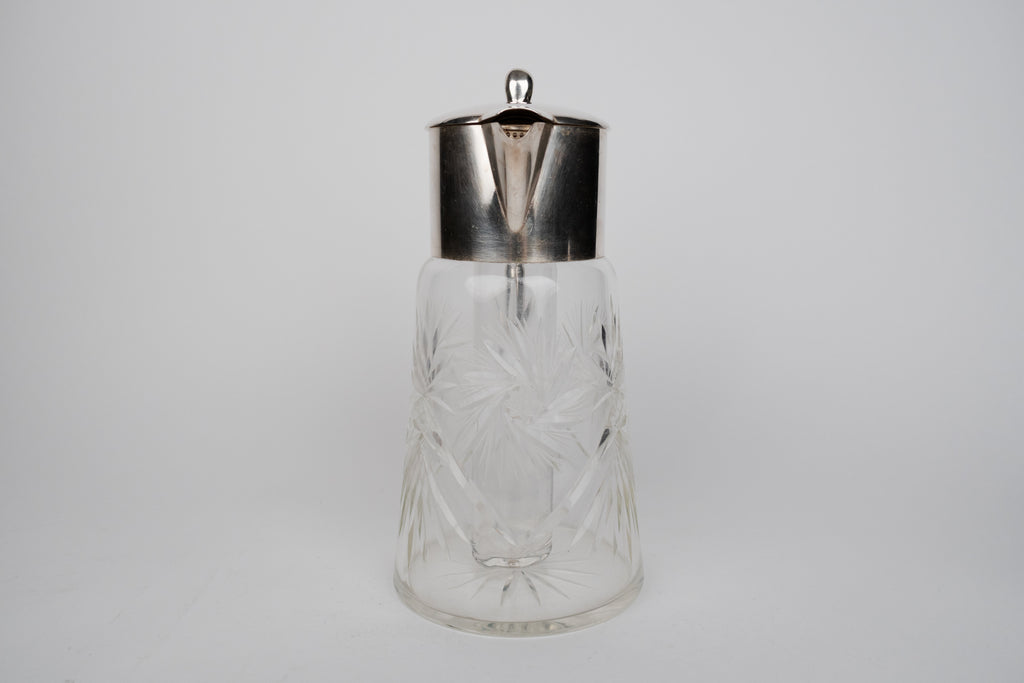 20th Century German Silvered Cut Crystal Pitcher