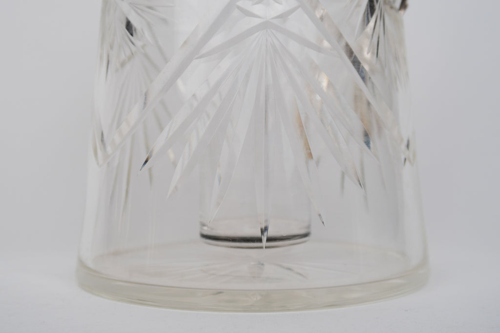20th Century German Silvered Cut Crystal Pitcher