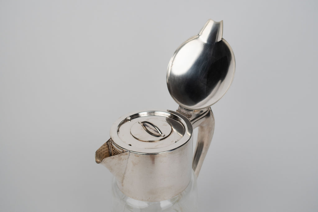 20th Century German Silvered Cut Crystal Pitcher