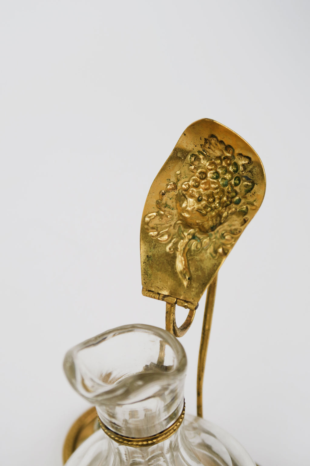 19th C. French Champleve Enamel Over gilt Bronze Baccarat & Crystal Cruet Set