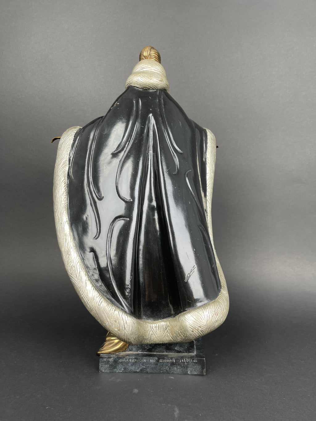 Authentic Limited Edition Enameled Bronze Sculpture Of A Standing Lady By Erte