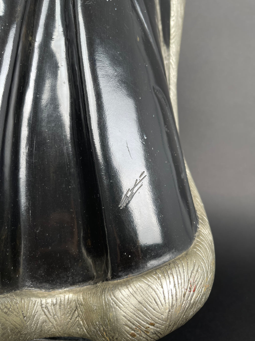 Authentic Limited Edition Enameled Bronze Sculpture Of A Standing Lady By Erte