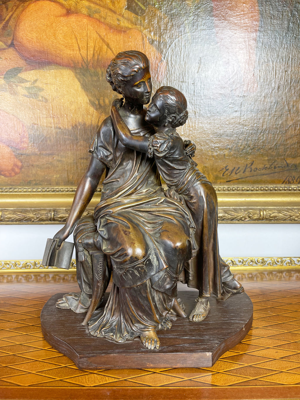 19th C. French Patinated Bronze Group By Moreau