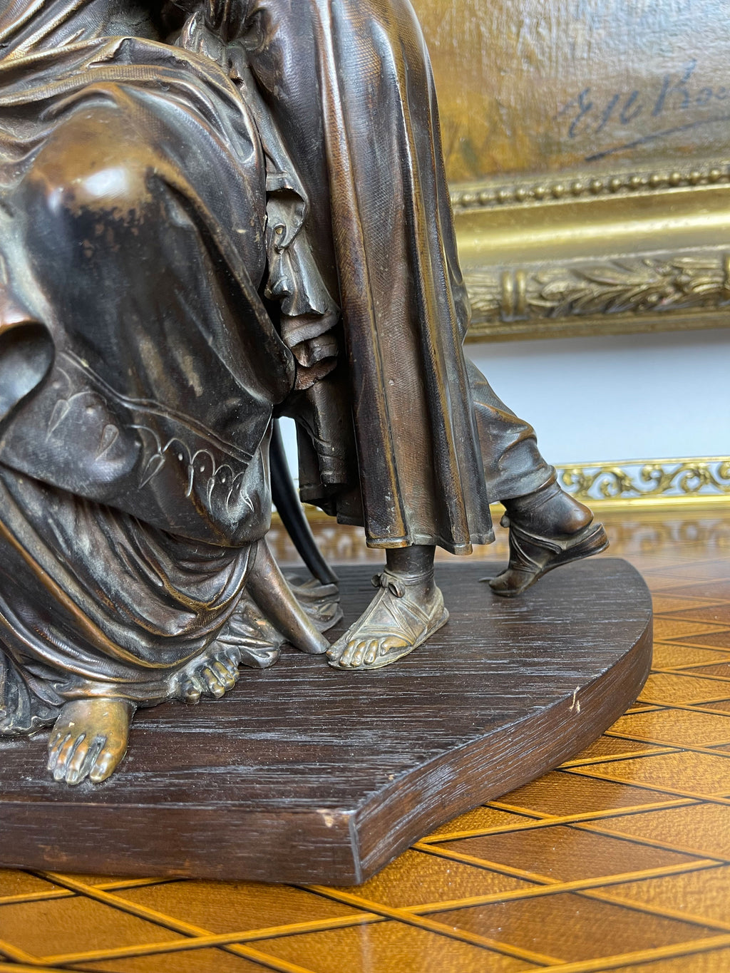 19th C. French Patinated Bronze Group By Moreau