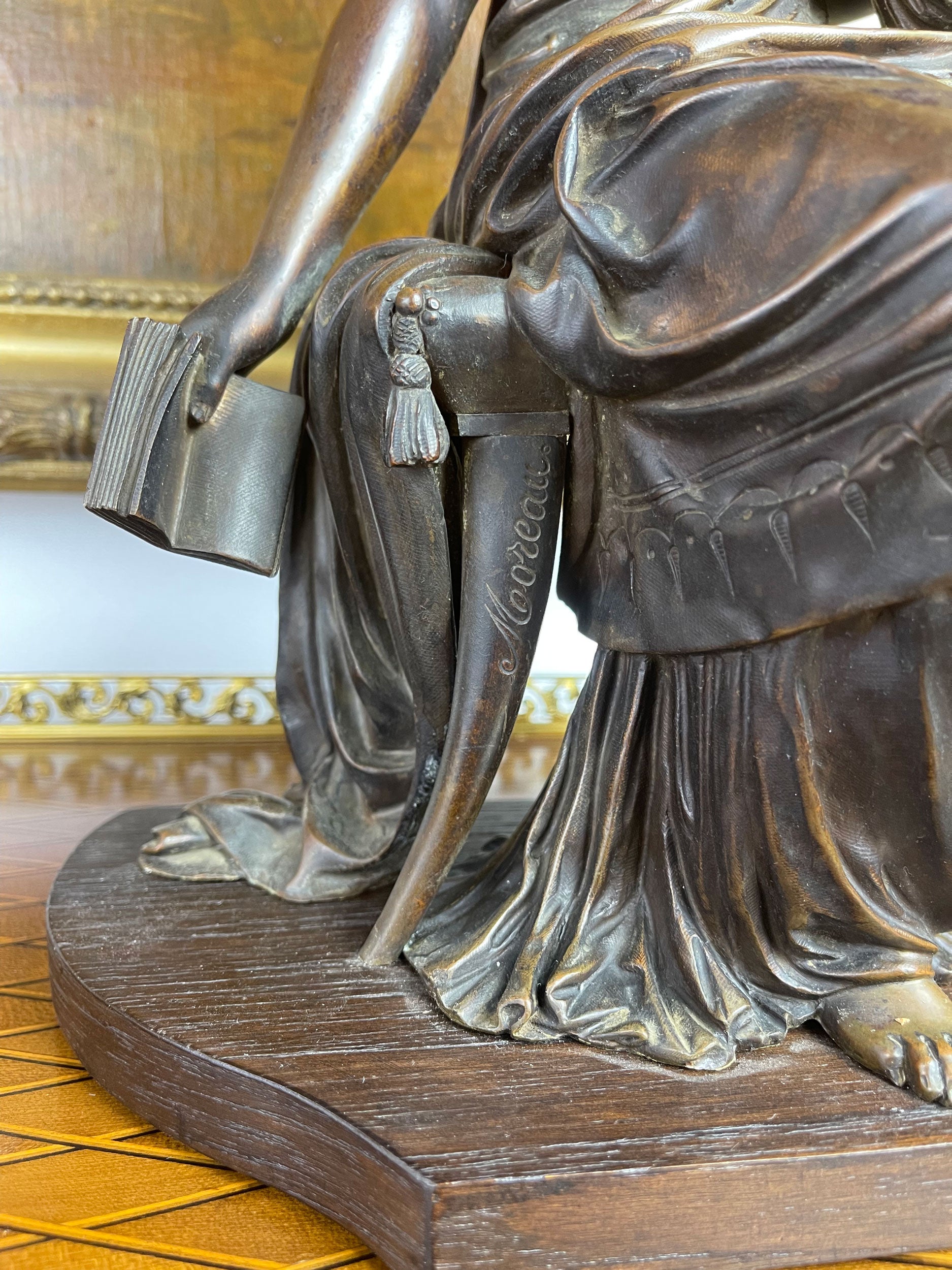 19th C. French Patinated Bronze Group By Moreau