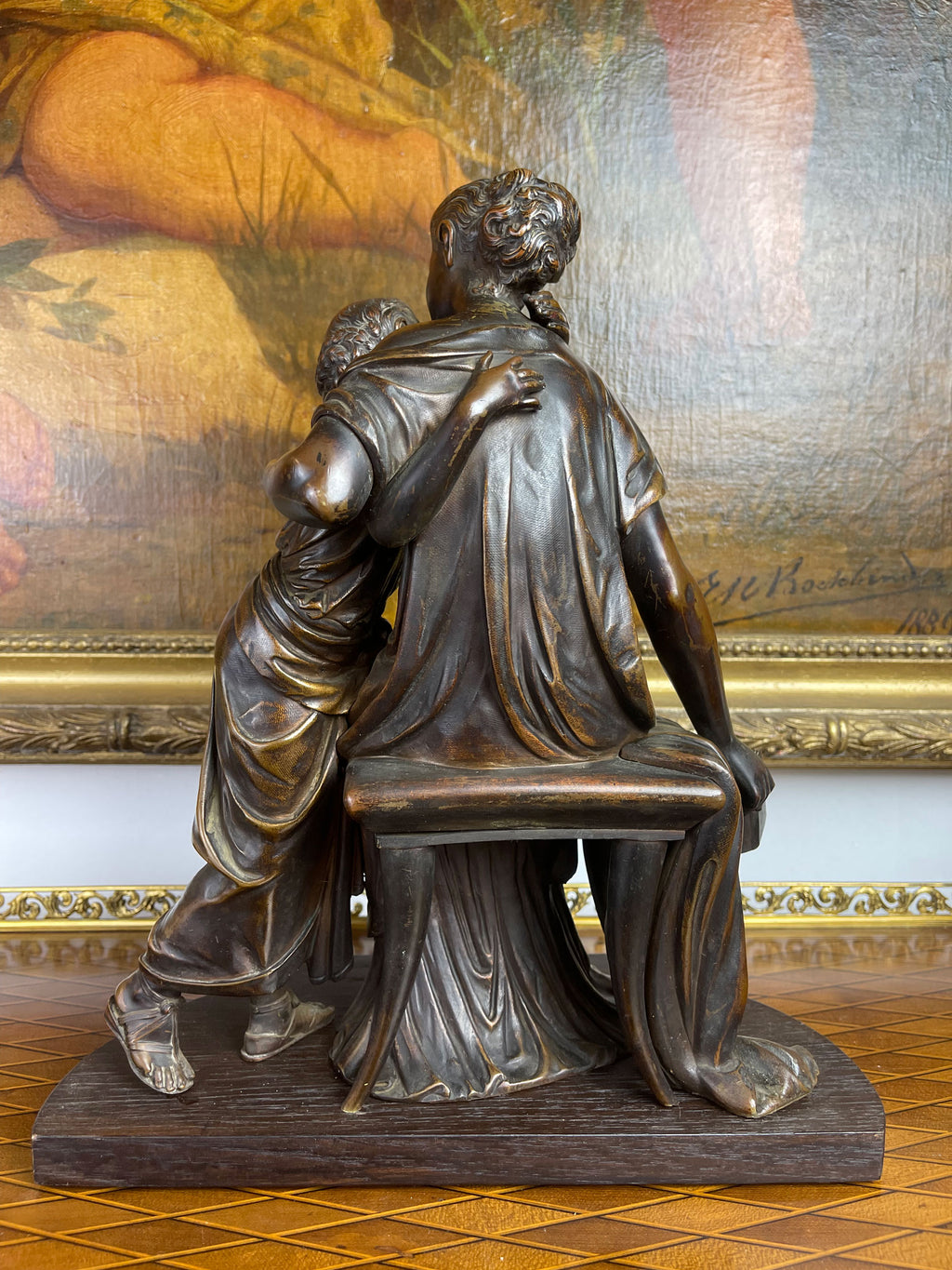 19th C. French Patinated Bronze Group By Moreau