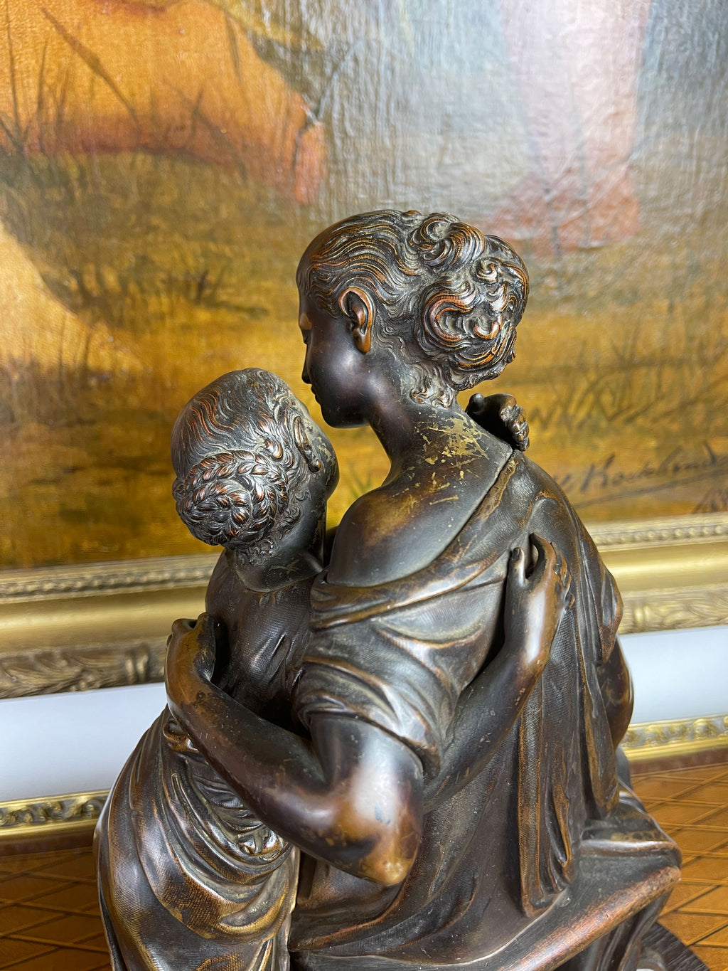 19th C. French Patinated Bronze Group By Moreau