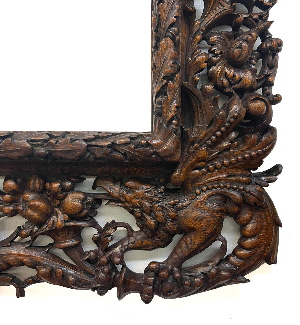 Monumental 18th Century Hand Carved Wooden Frame