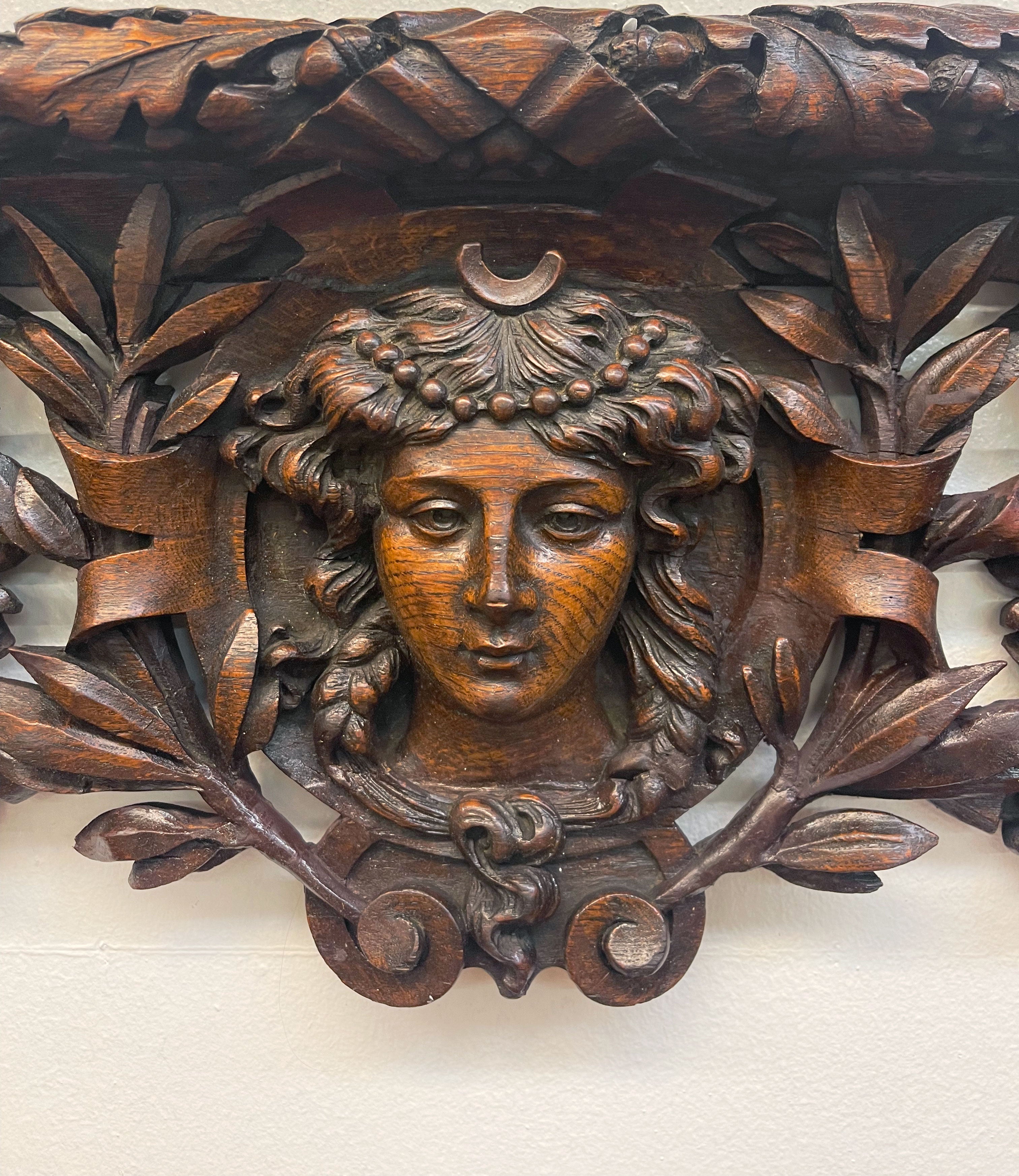 Monumental 18th Century Hand Carved Wooden Frame