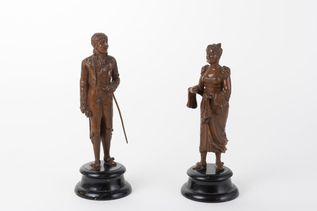 A Pair of Patinated Bronze Sculpture of a Couple