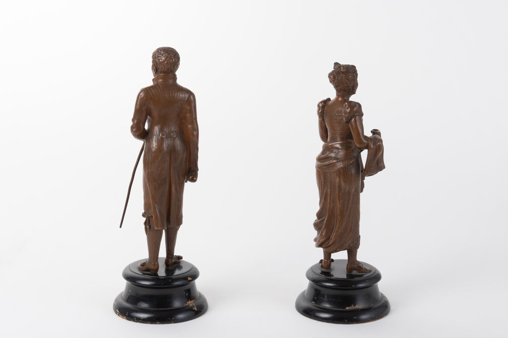 A Pair of Patinated Bronze Sculpture of a Couple