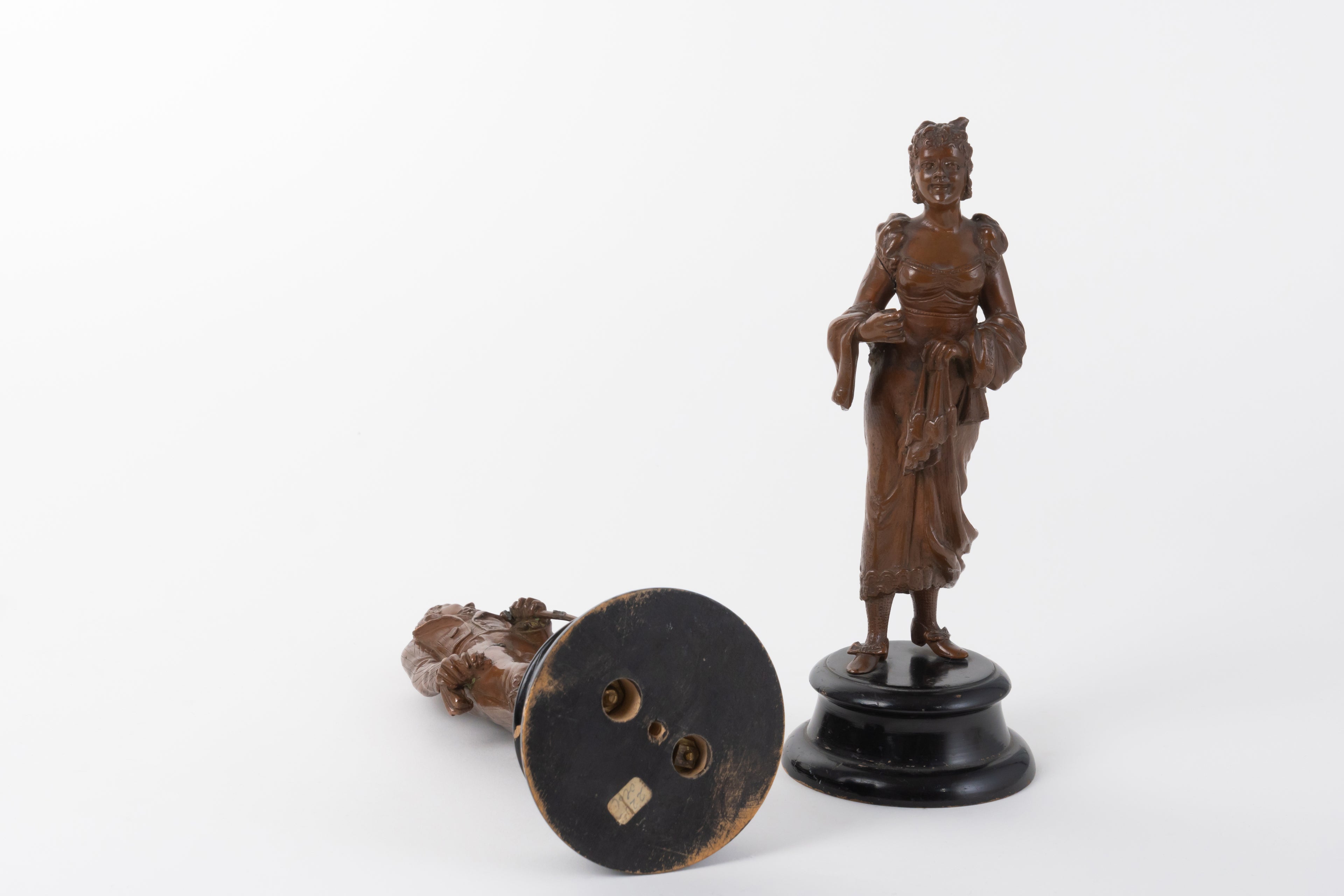 A Pair of Patinated Bronze Sculpture of a Couple