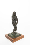 A Judaica Patinated Bronze Figure Of Lady Pointing on Holy Book