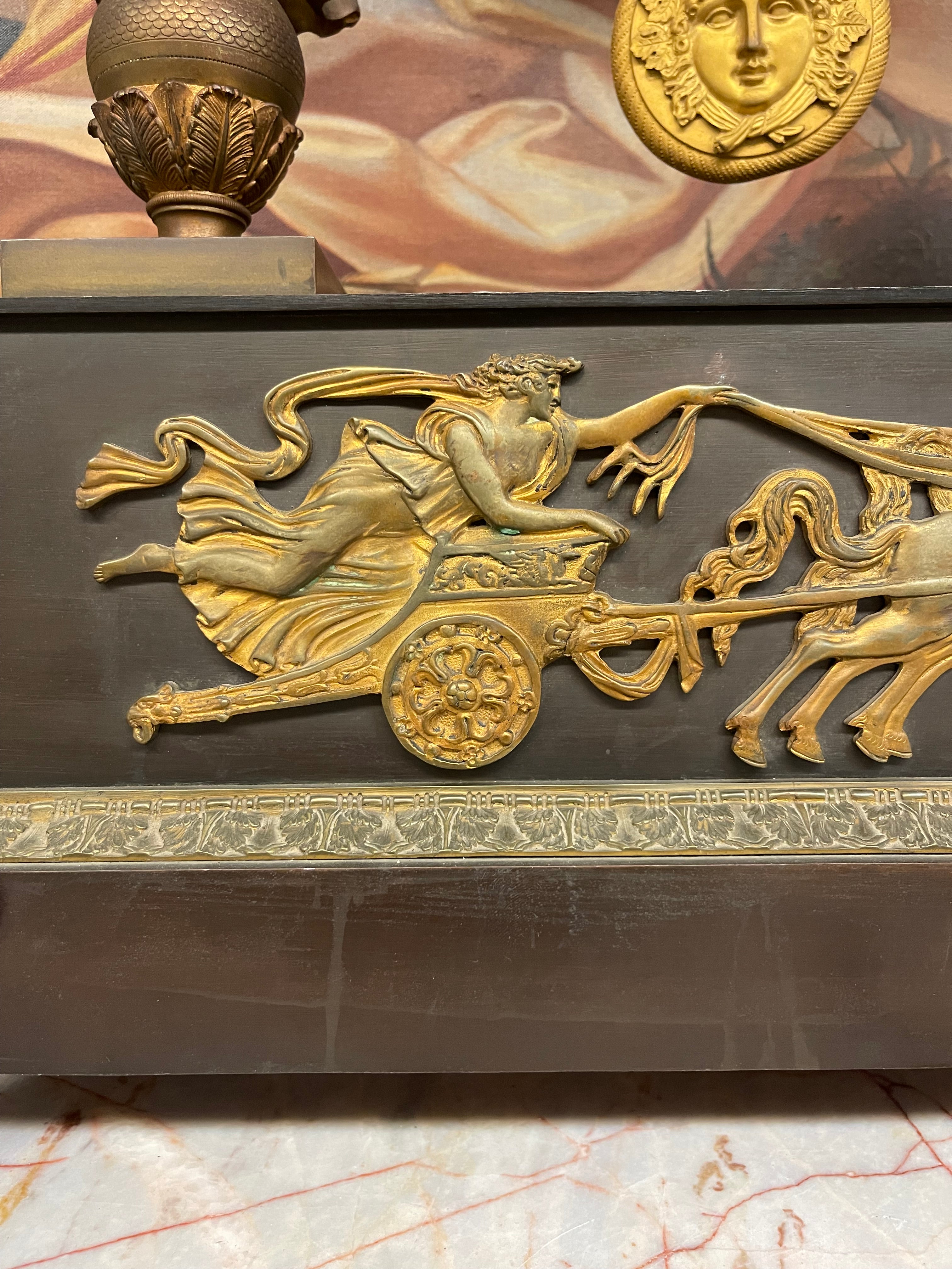 Very Large Size 19th century French Gilt & Parinated Bronze Clock