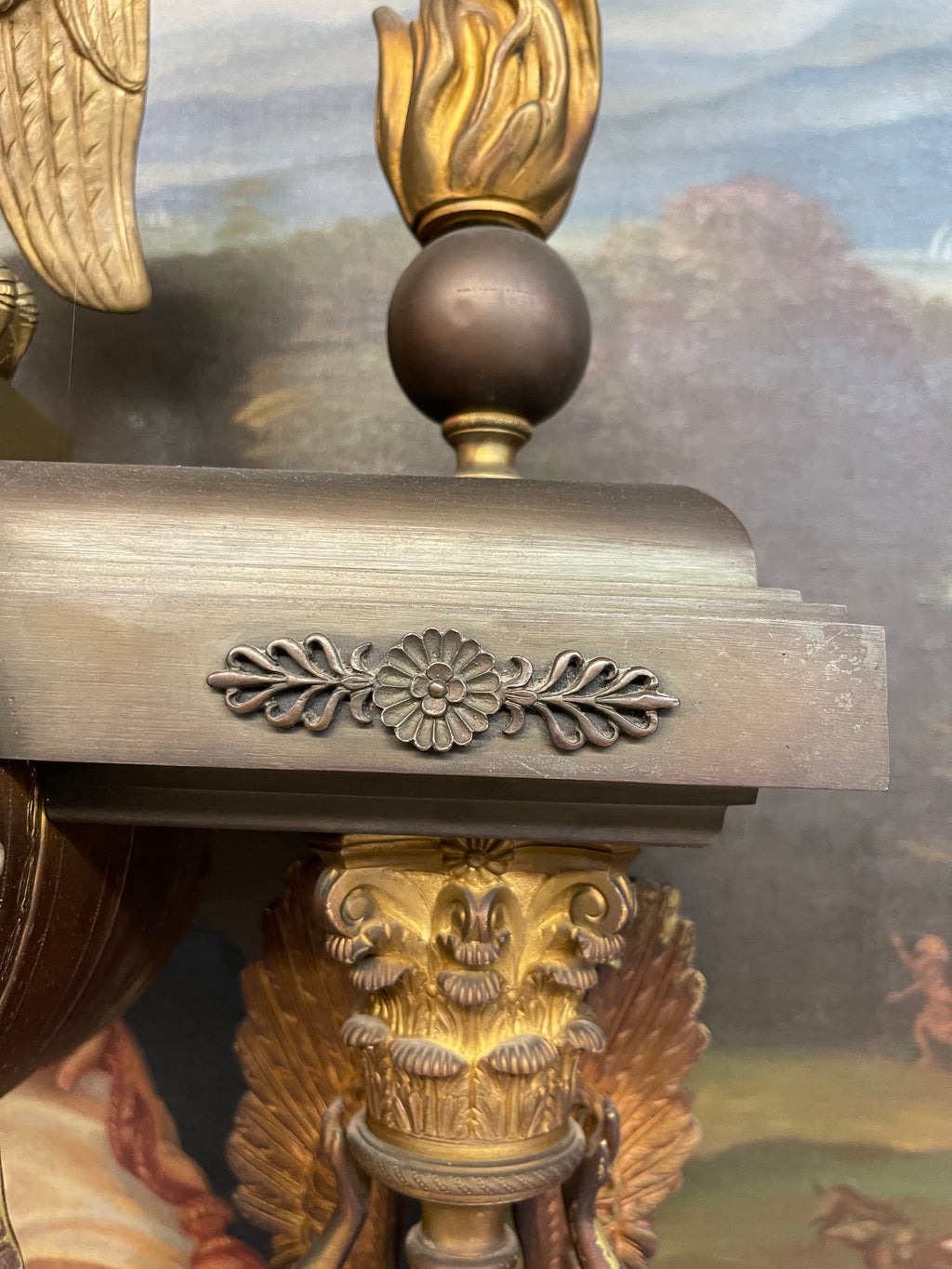 Very Large Size 19th century French Gilt & Parinated Bronze Clock