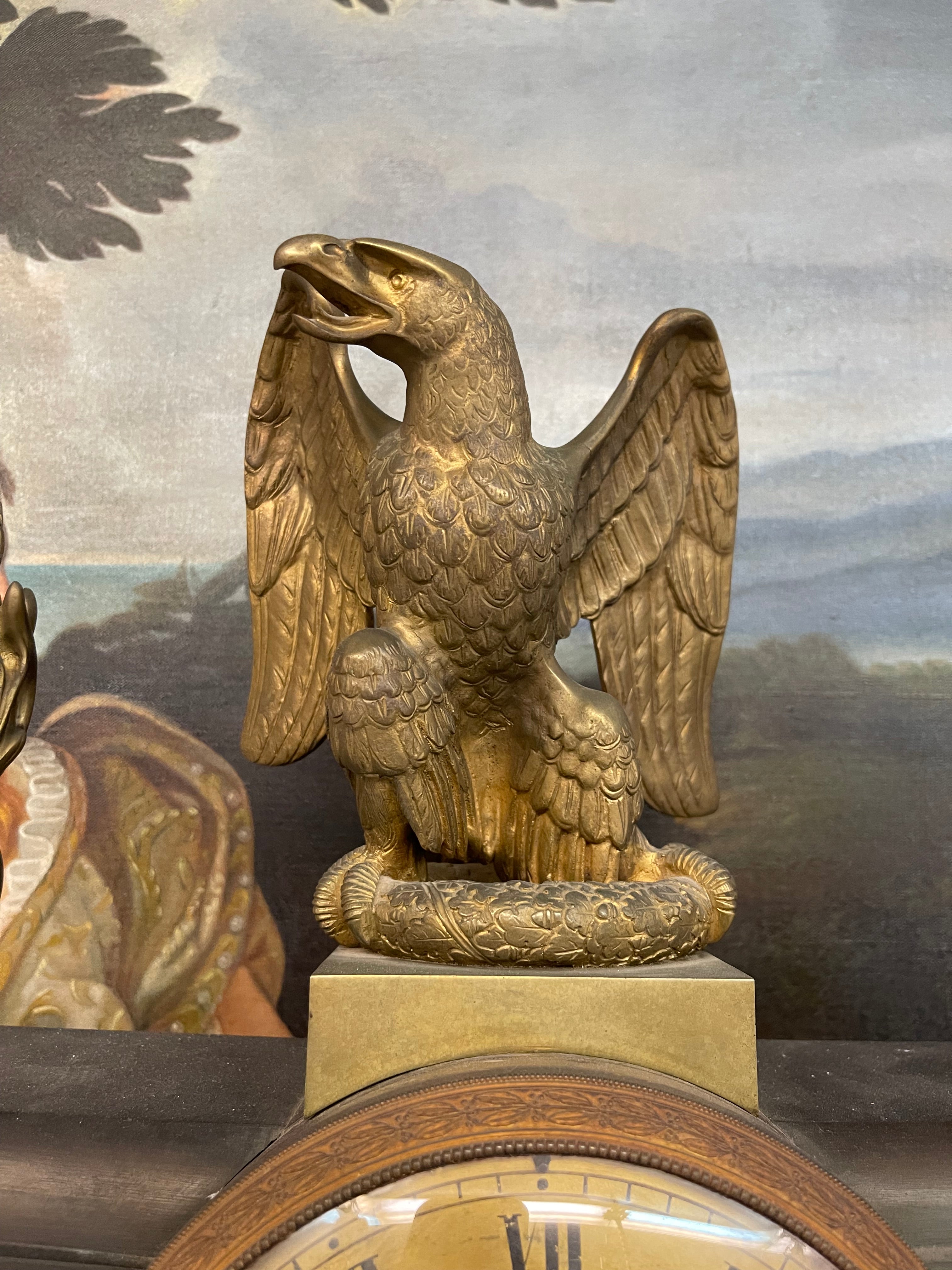 Very Large Size 19th century French Gilt & Parinated Bronze Clock