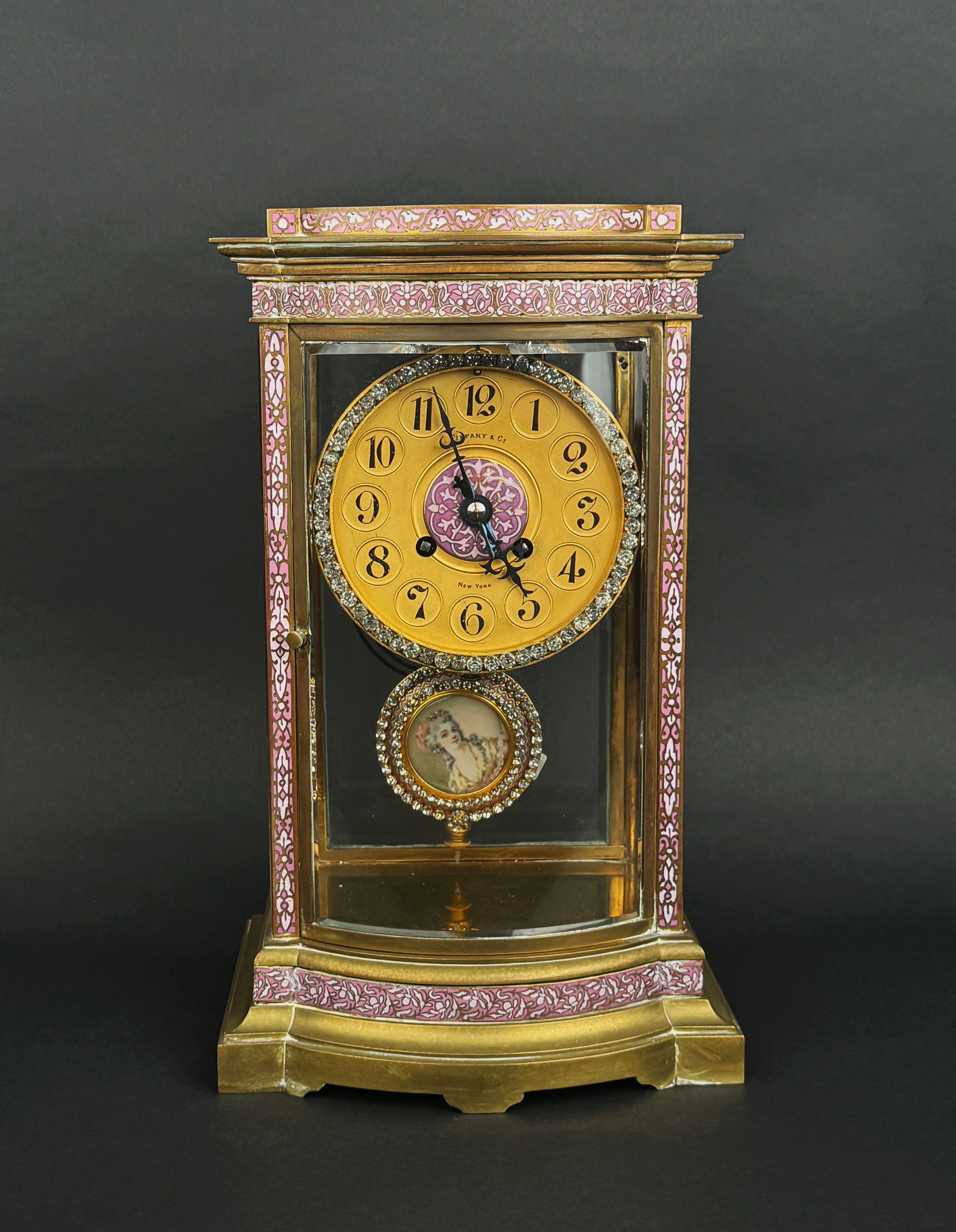 19th Century Tiffany & Co Champleve Enamel & Bronze Clock