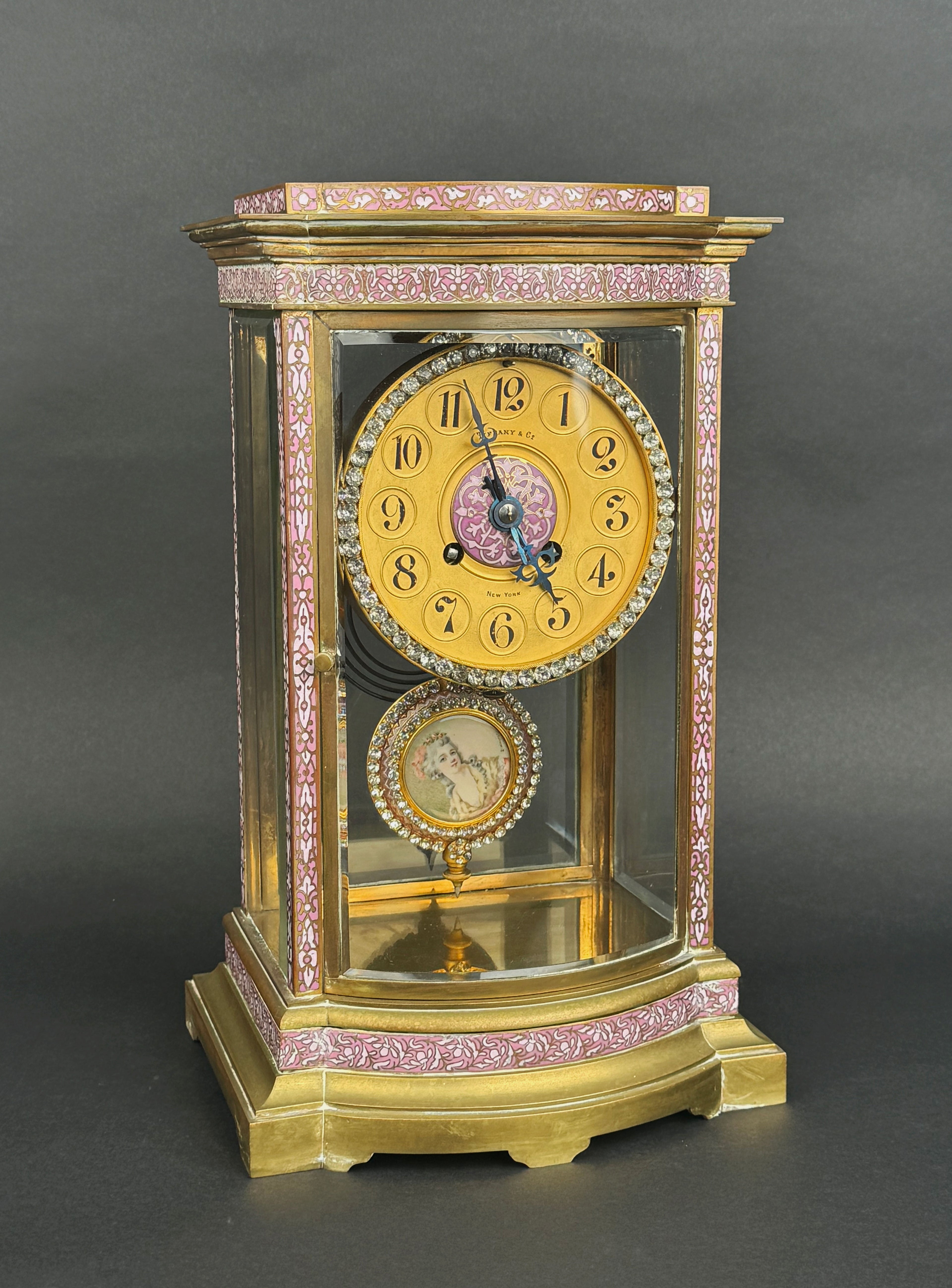 19th Century Tiffany & Co Champleve Enamel & Bronze Clock