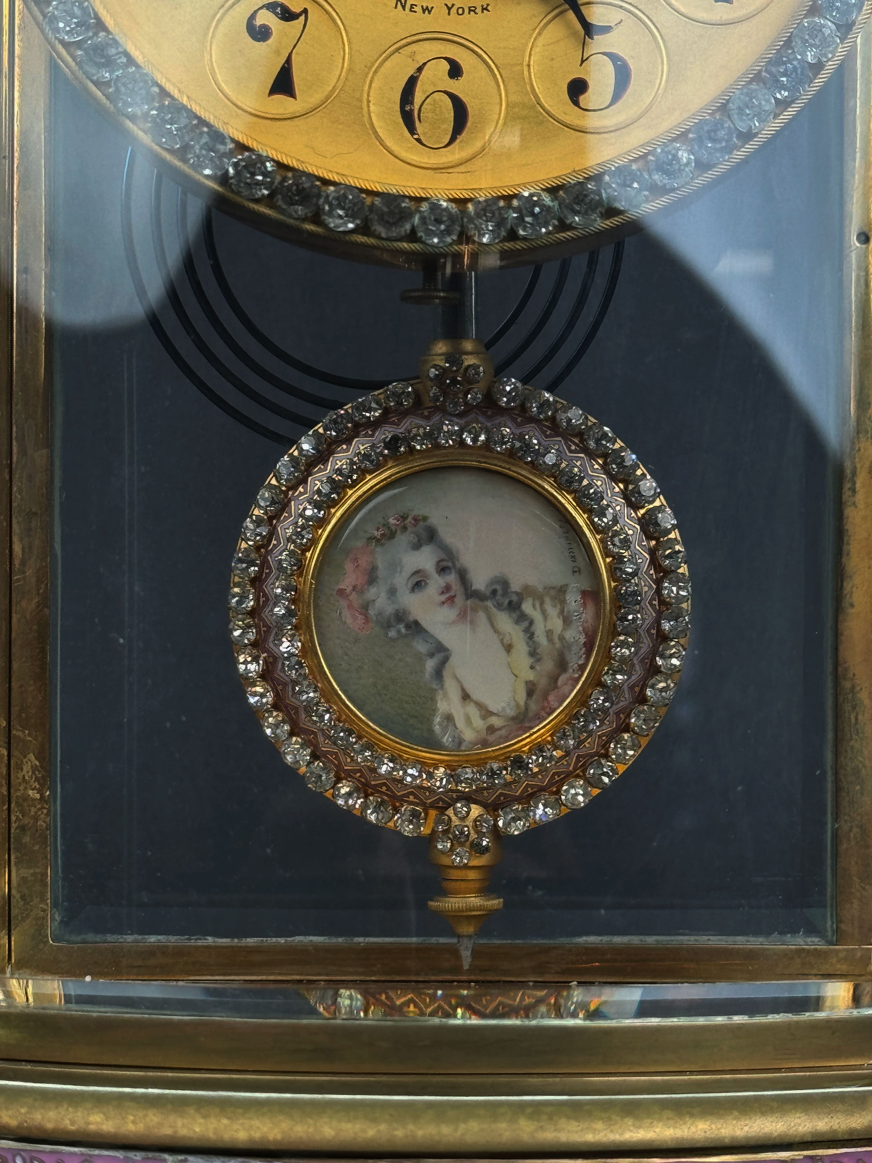 19th Century Tiffany & Co Champleve Enamel & Bronze Clock