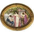 Sevres Porcelain Painting of a Group Set in a Ornate Frame