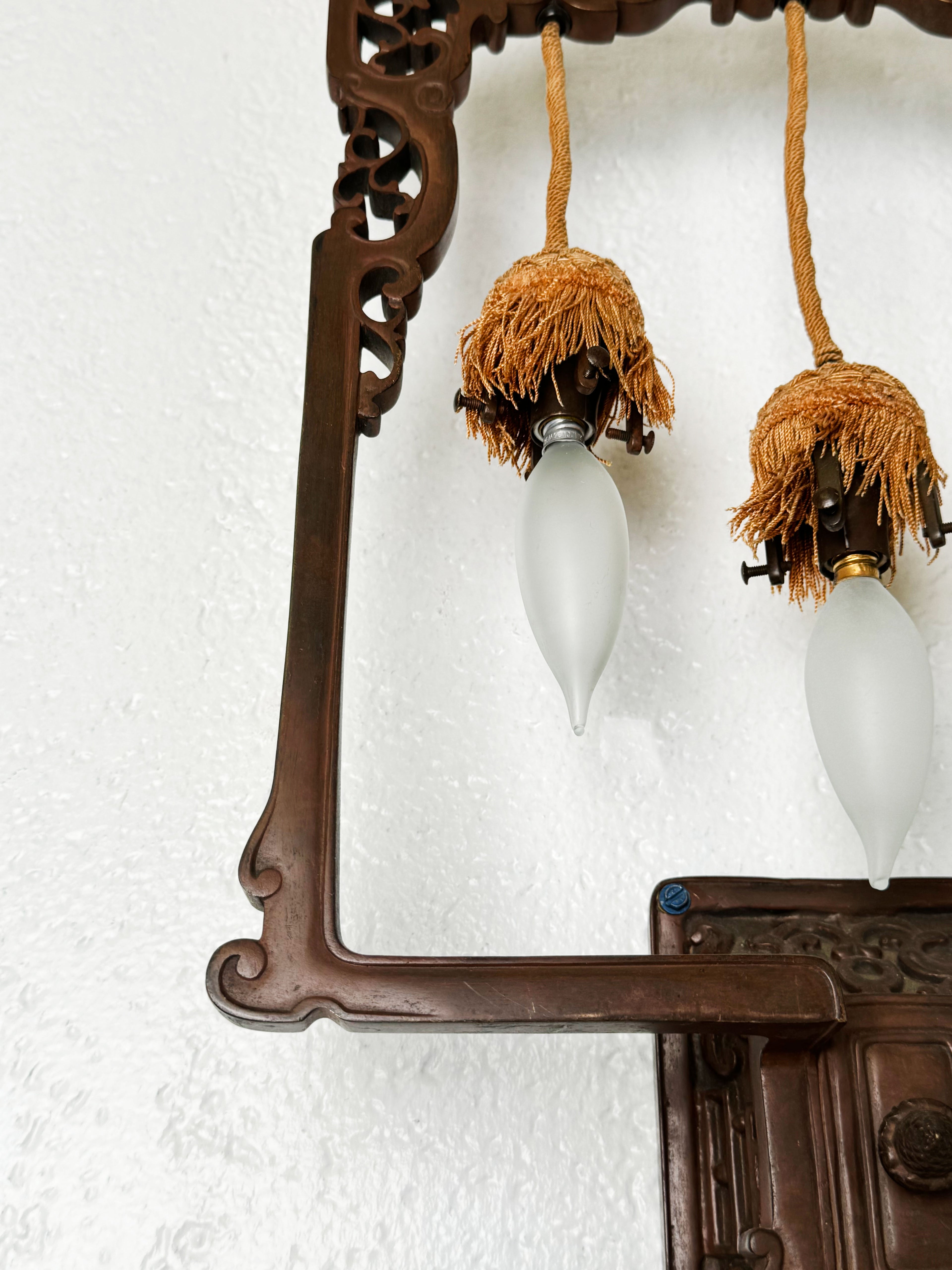 A Pair Of 19th Century French Chinoiserie Patinated Bronze Sconces