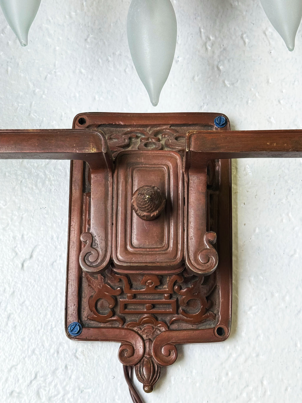 A Pair Of 19th Century French Chinoiserie Patinated Bronze Sconces