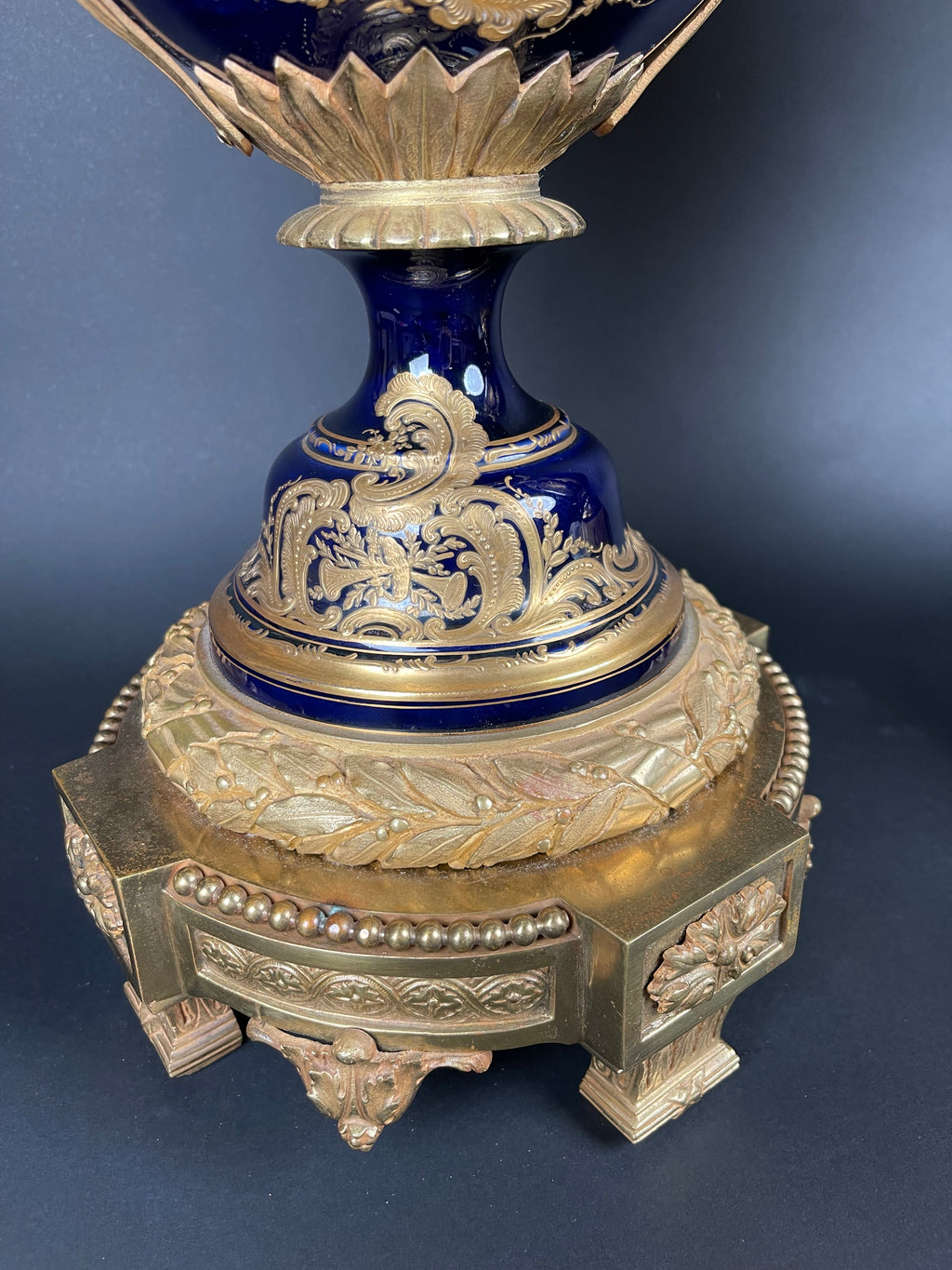 19th Century Pair Of French Ormolu Sevres Porcelain Urns