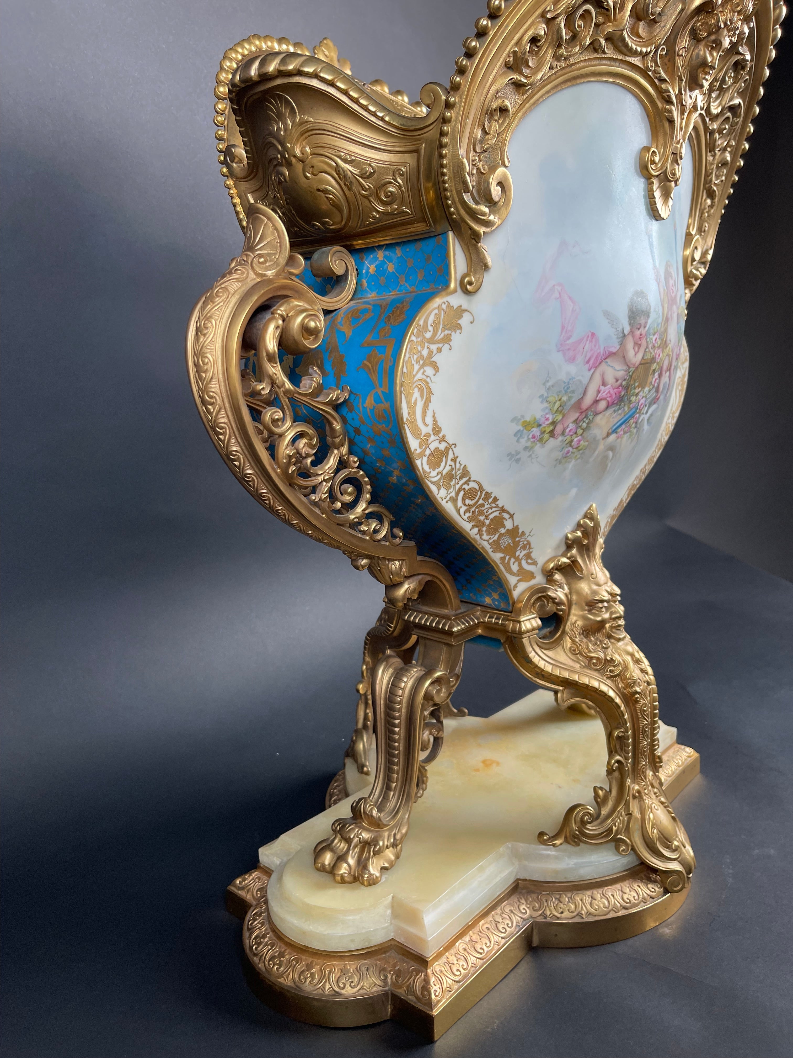 Magnificent & Rare 19th Century French Ormolu Mounted Sevres Porcelain Jardinier