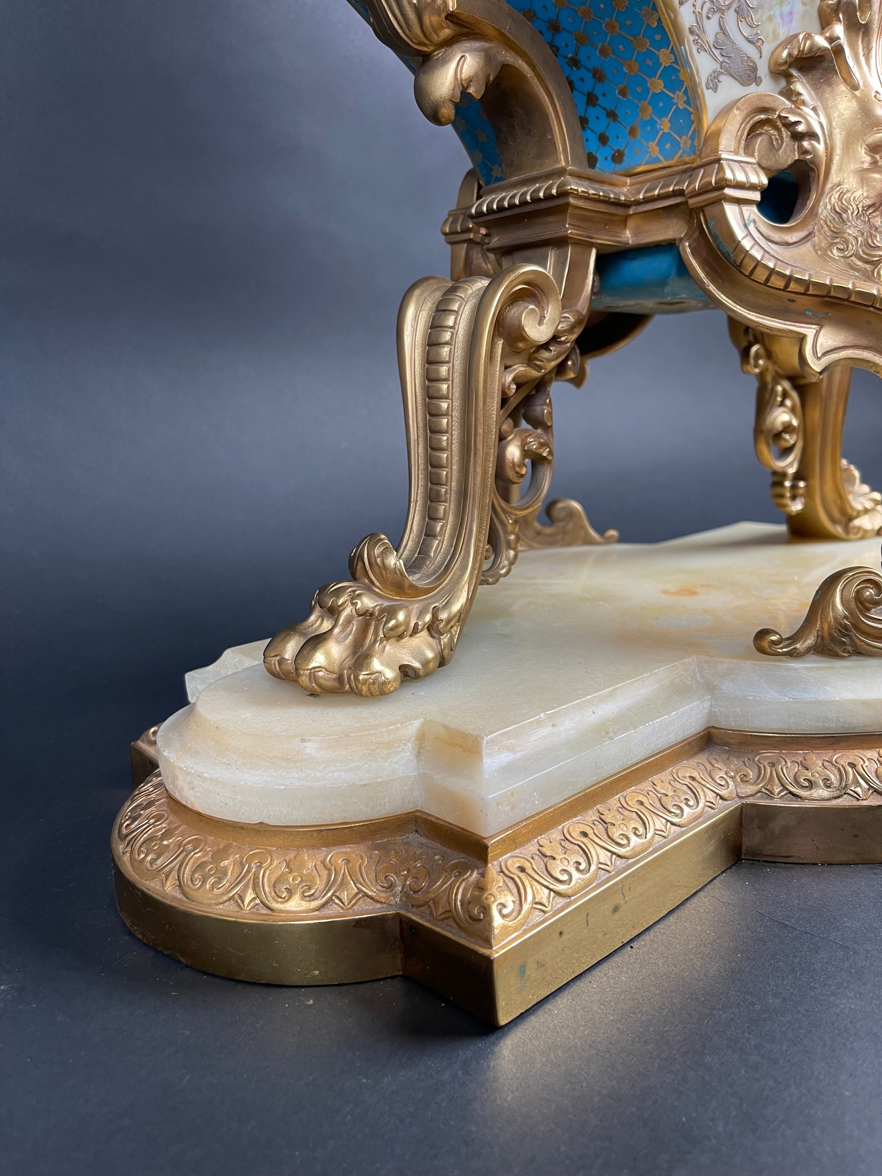 Magnificent & Rare 19th Century French Ormolu Mounted Sevres Porcelain Jardinier