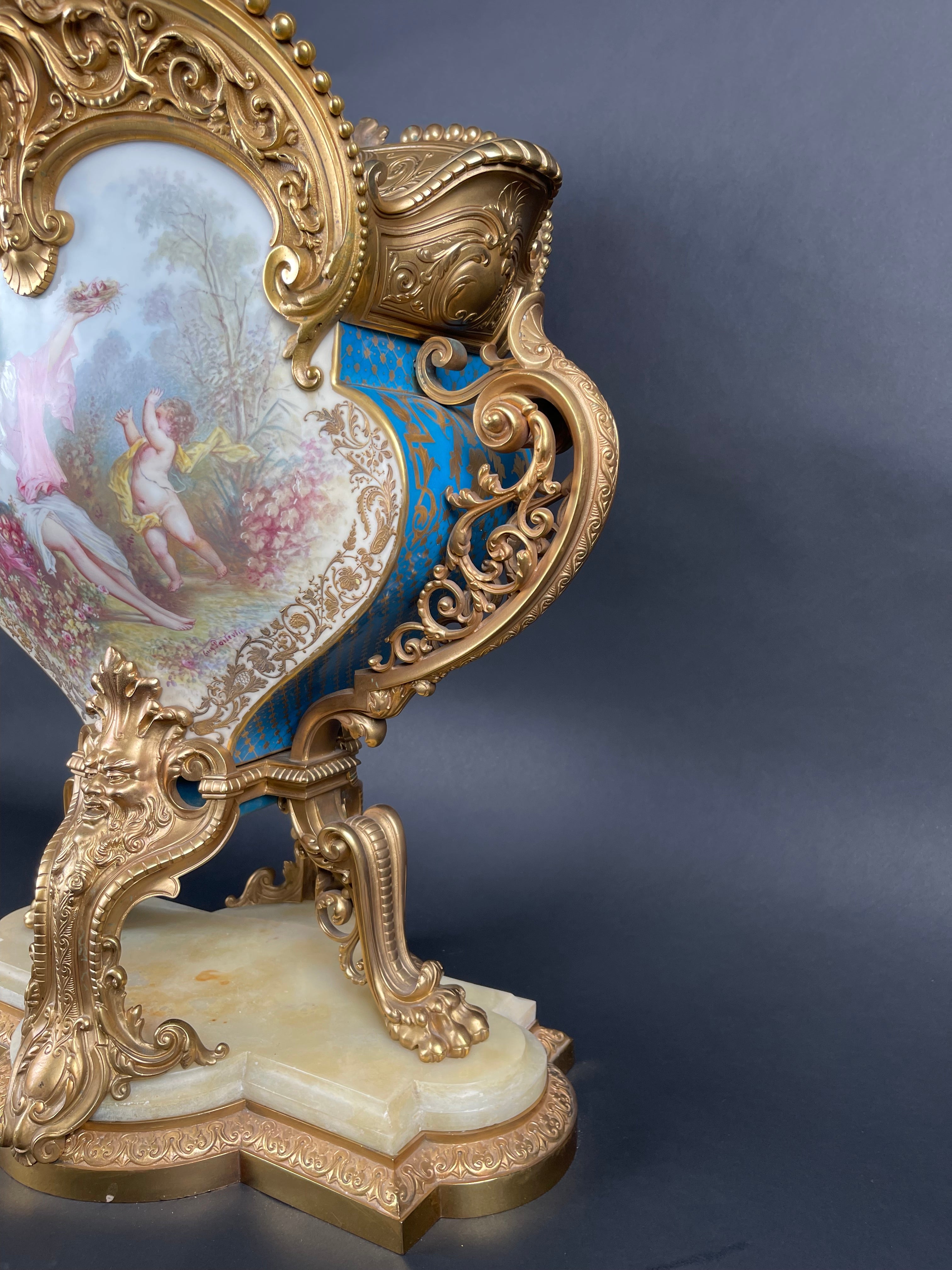 Magnificent & Rare 19th Century French Ormolu Mounted Sevres Porcelain Jardinier