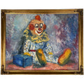 A Canvas Laid On Board Painting of a Clown By Gentile