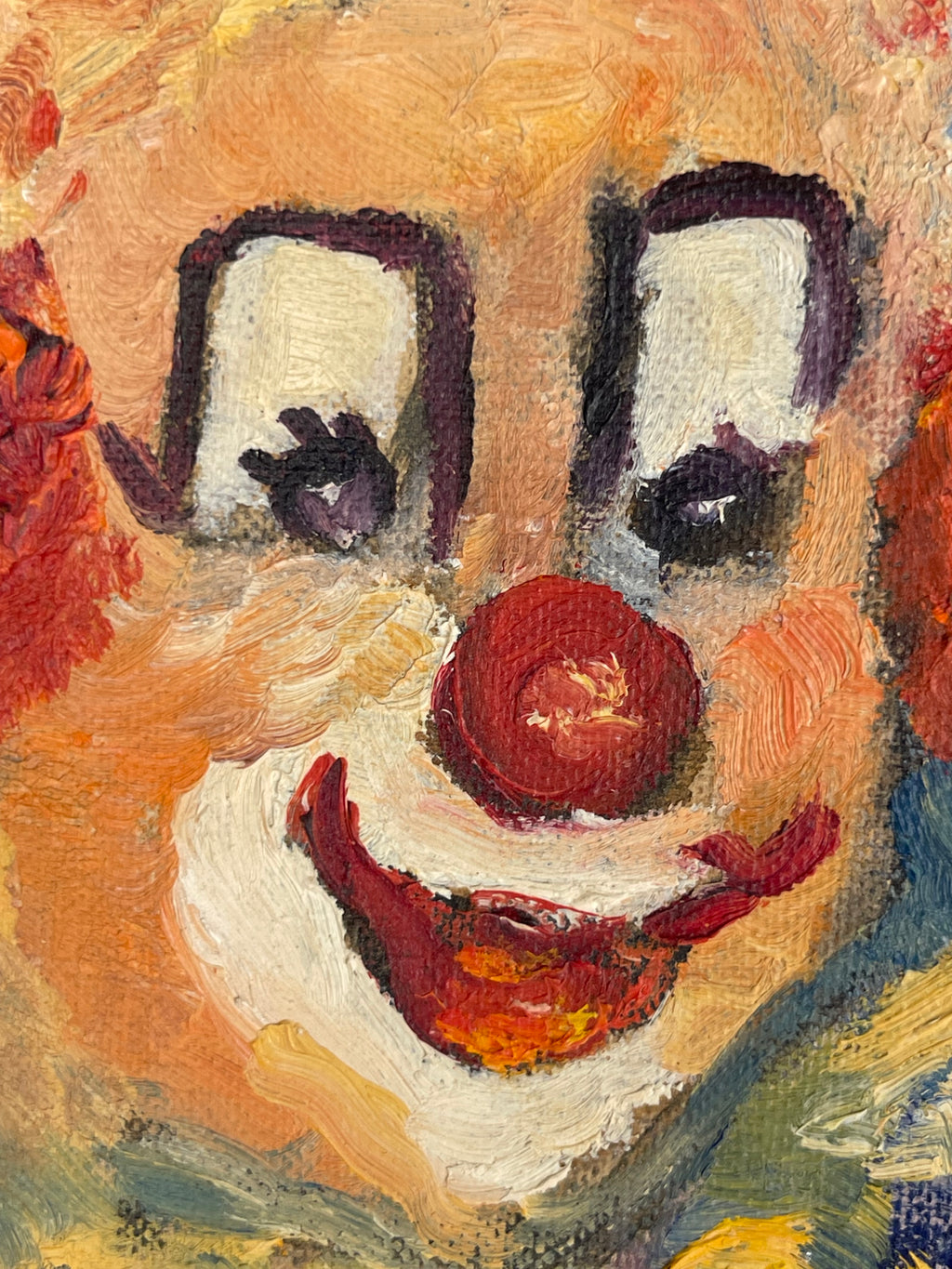 A Canvas Laid On Board Painting of a Clown By Gentile