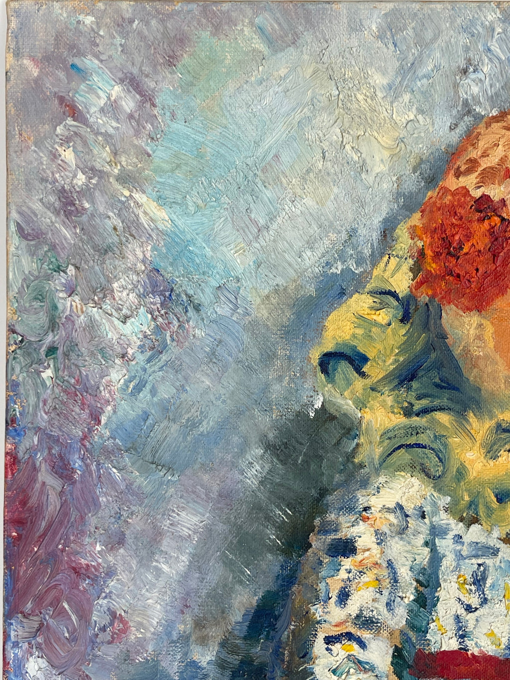 A Canvas Laid On Board Painting of a Clown By Gentile