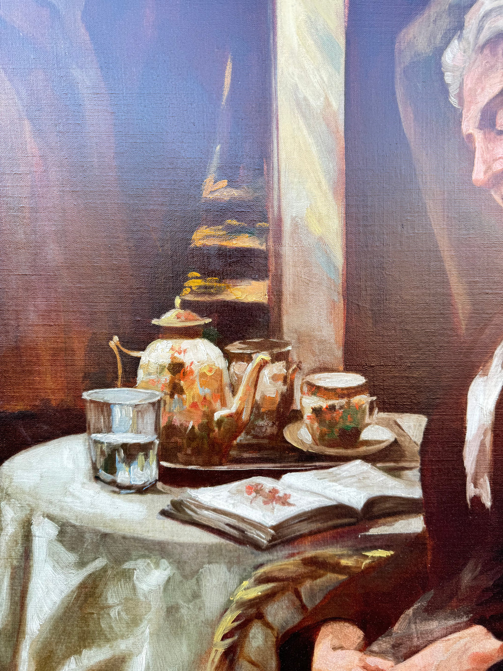 "Afternoon Tea" 19th Century French Oil On Canvas Painting