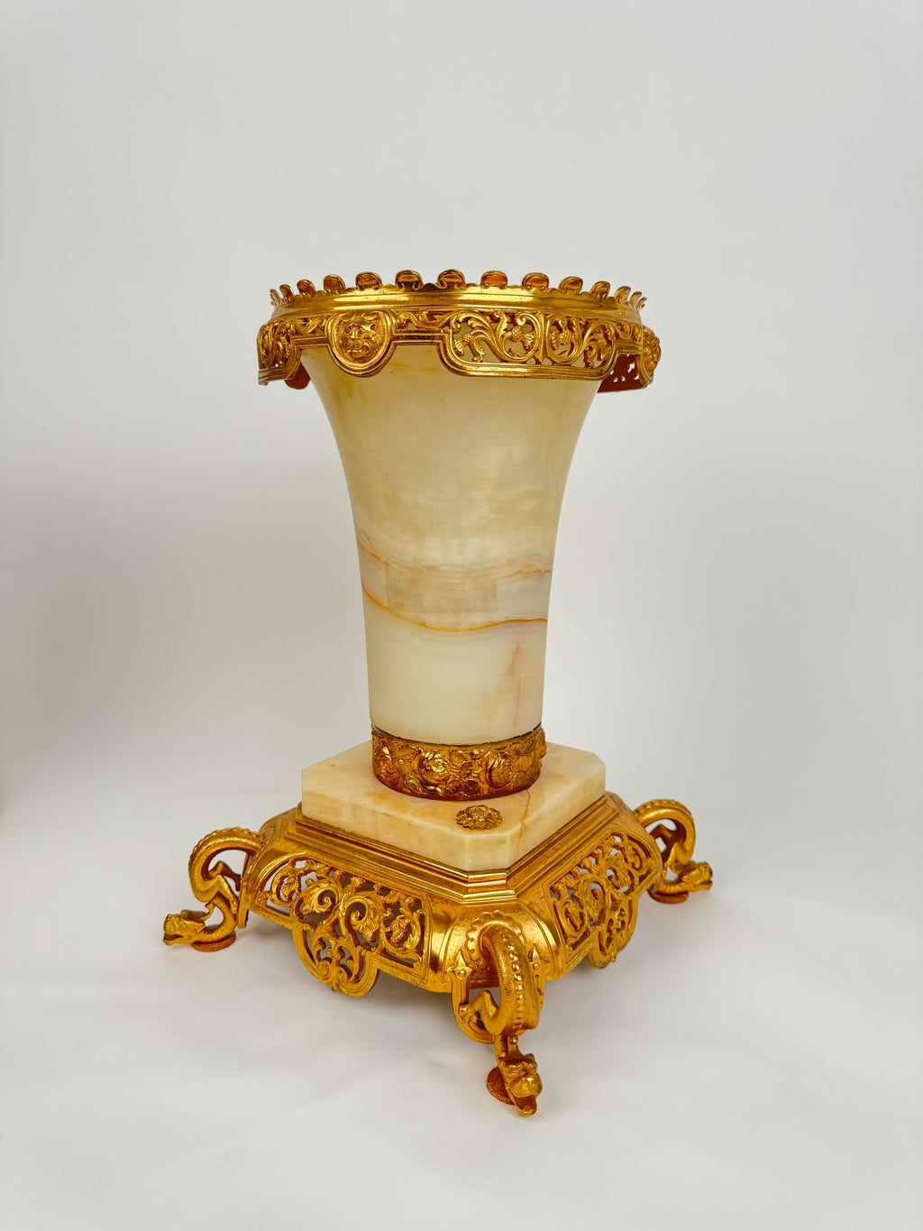 Pair Of Gilt Bronze & Onyx Jardiniere By Edouard Lievre