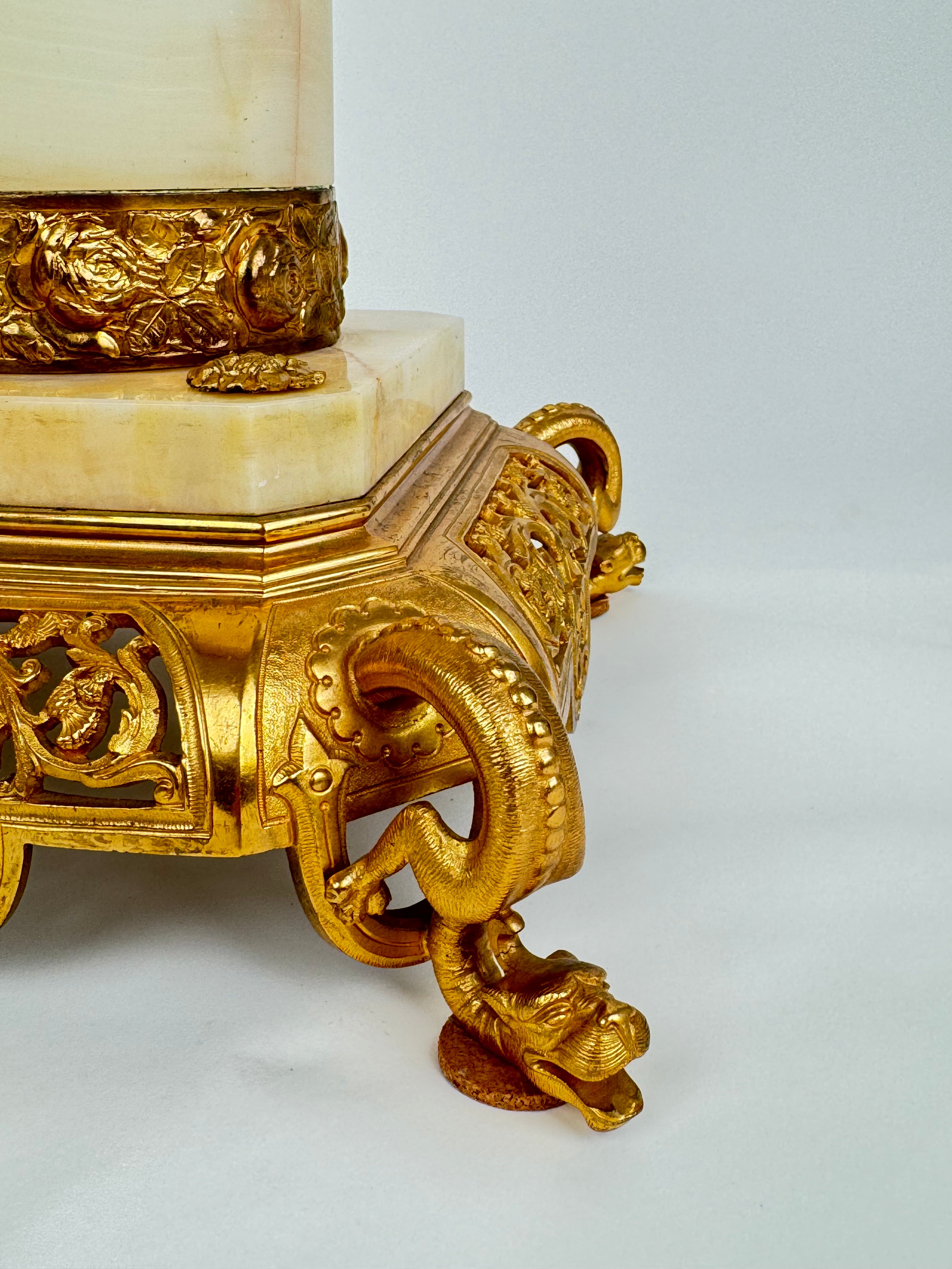 Pair Of Gilt Bronze & Onyx Jardiniere By Edouard Lievre