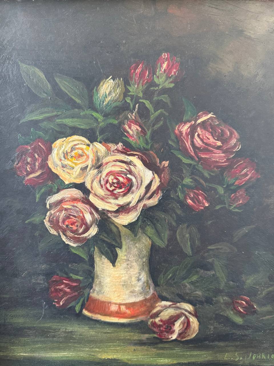 20th Century Oil On Canvas Bouquet Painting