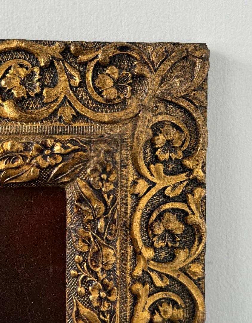 18th Century Oil On Copper Painting Of A Woman Holding A Fruit's Basket