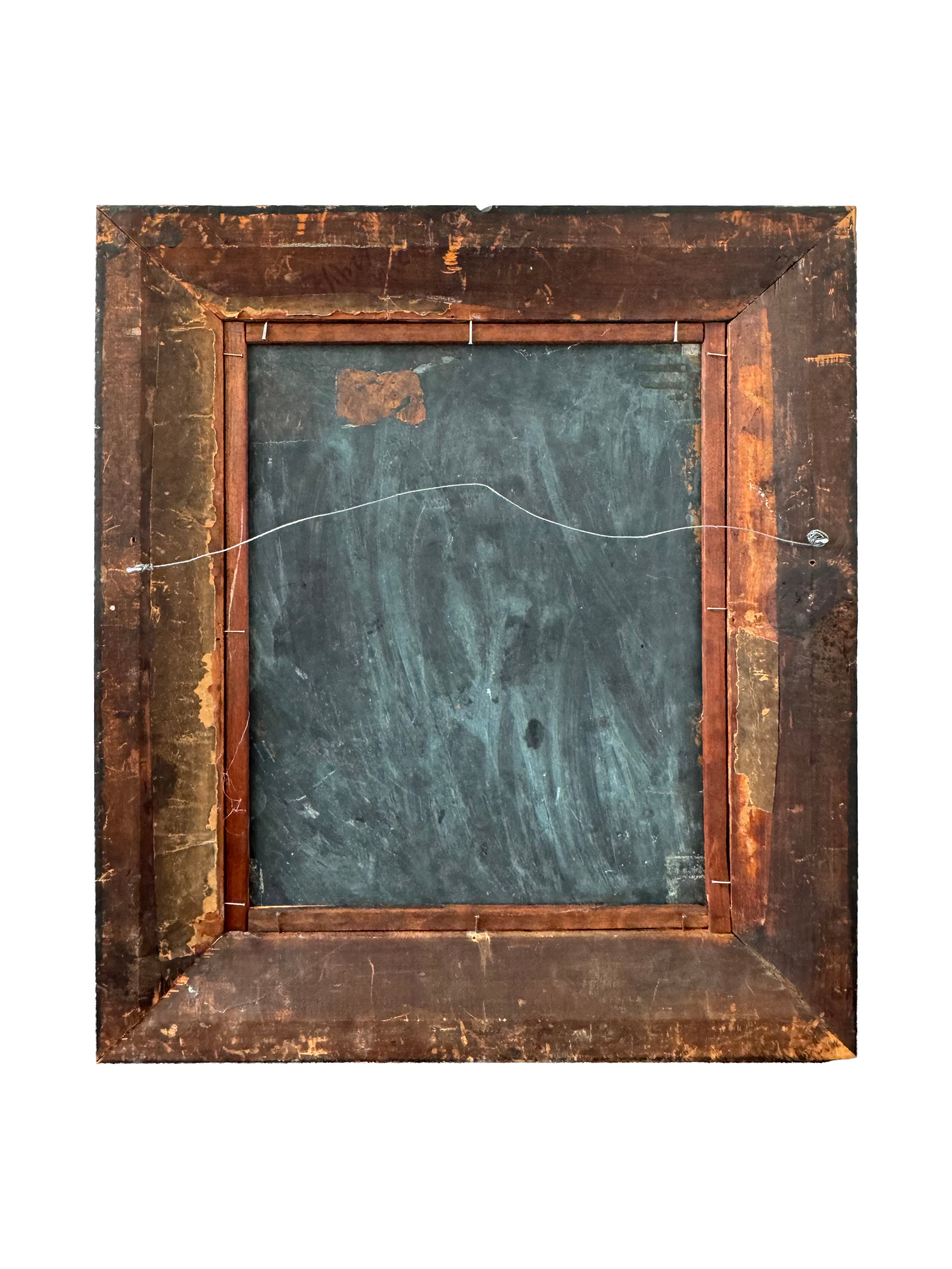 18th Century Oil On Copper Painting Of A Woman Holding A Fruit's Basket