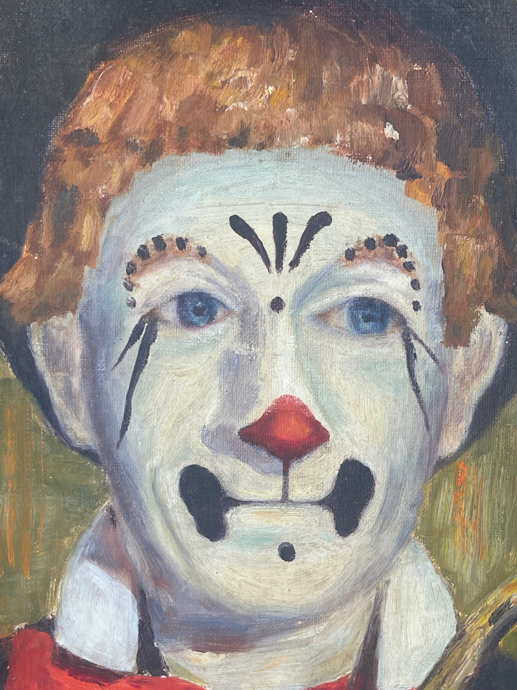 Pair An Oil On Canvas Painting of a Clown Couple By Lydia
