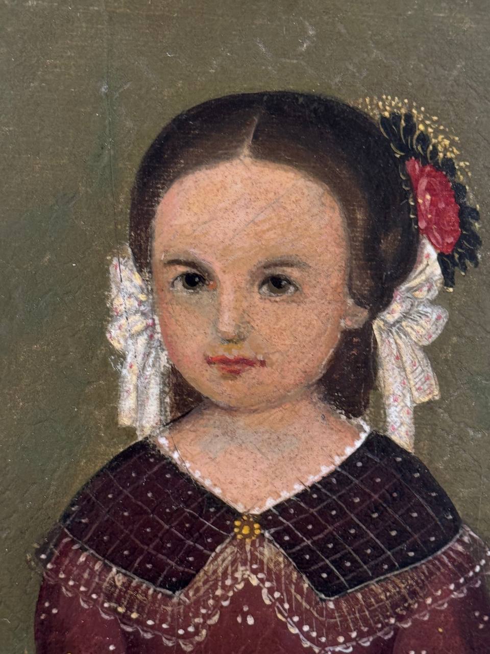 Lot Of 5 American School Folk Art Oil On Canvas Paintings