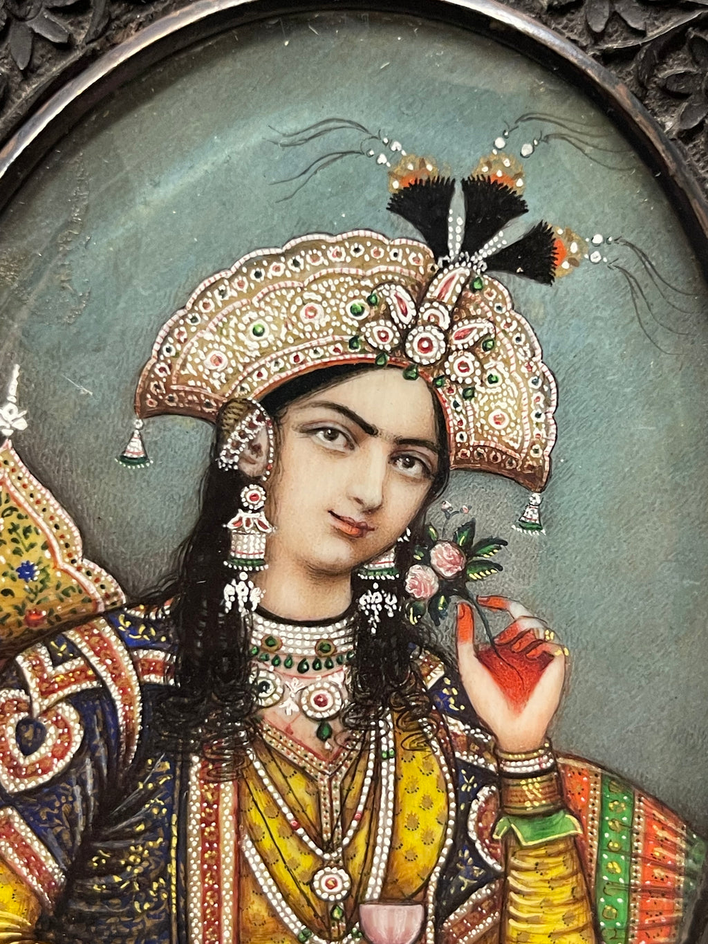 An Indian School, Pair of 19th Century Portraits of Shah Jahan and Mumtaz Mahal